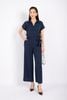 BAS72670 - Áo kiểu công sở vải thô nano dáng croptop nẹp buộc nơ cổ kiểu vạt chồng - PANTIO