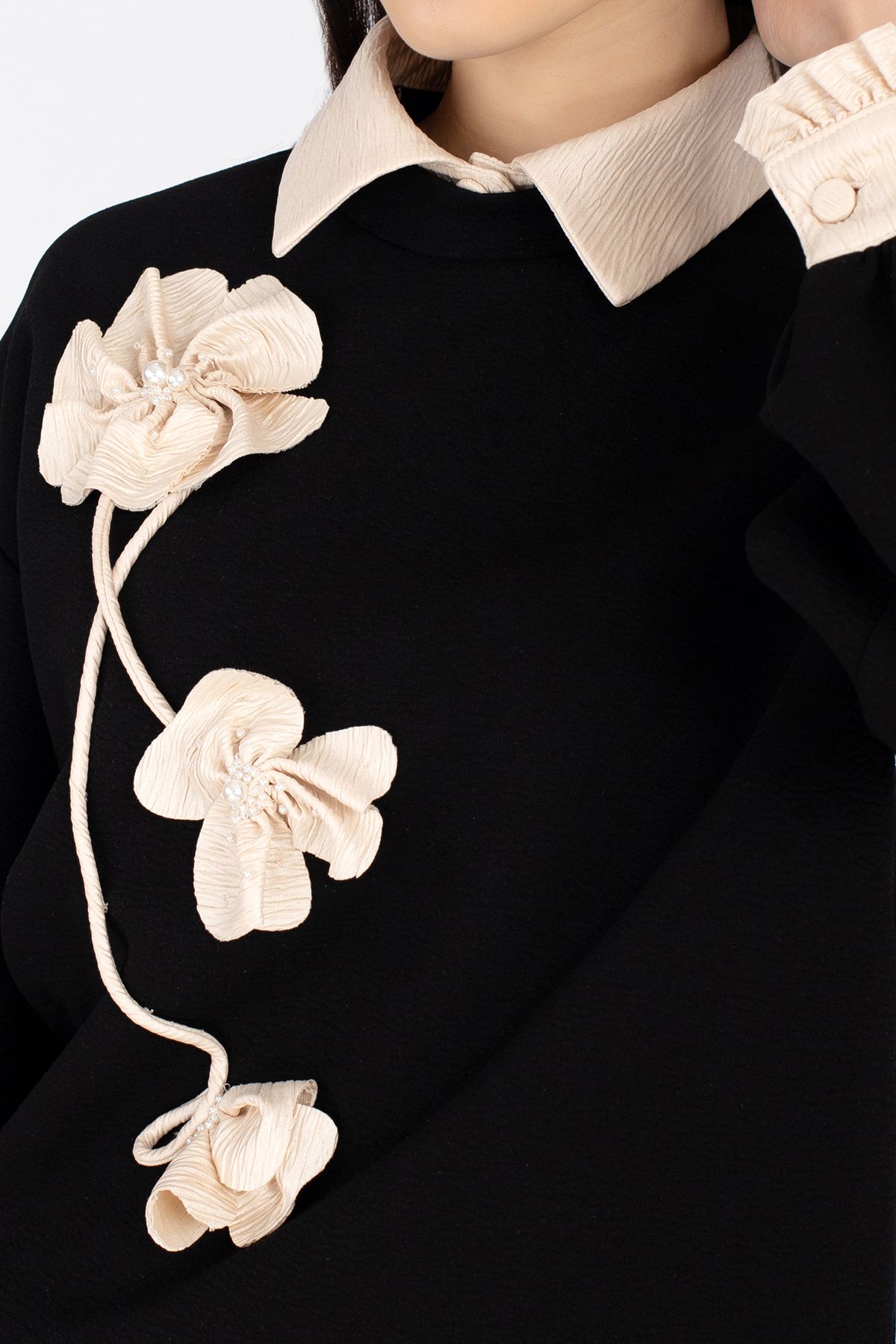 BJN92557 - Chân váy chất liệu thô dáng xòe ngắn cạp rời - PANTIO