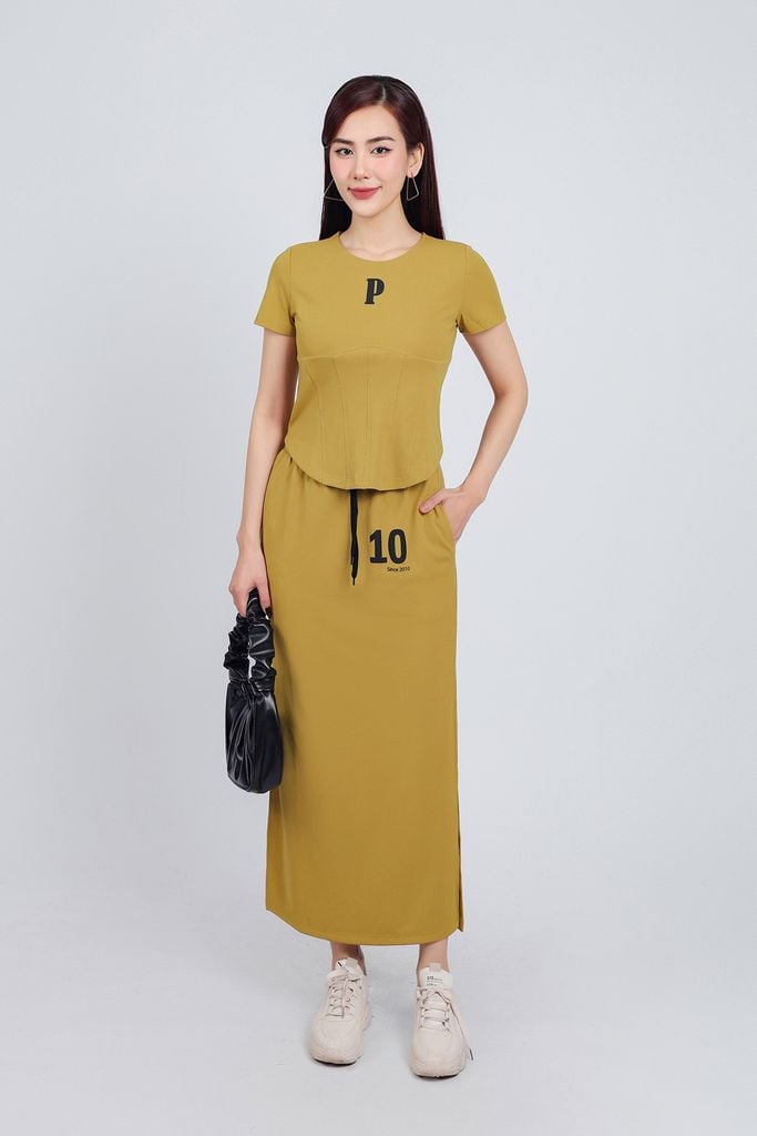 BAT33051 - Áo thun vải cotton dáng ôm cổ tròn tay ngắn thân áo trang trí hoạ tiết in cao cấp - PANTIO