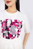 BAT92723 - Áo thun dạo phố vải cotton dáng suông thân ngực in họa tiết trang trí - PANTIO
