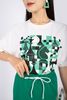 BAT92723 - Áo thun dạo phố vải cotton dáng suông thân ngực in họa tiết trang trí - PANTIO