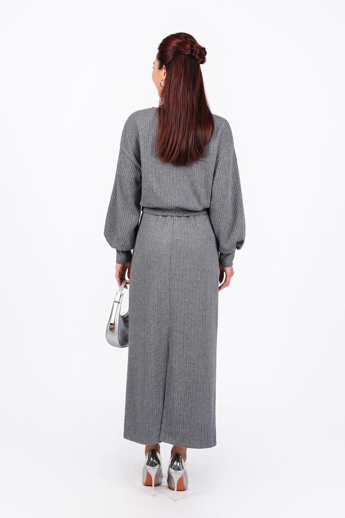 BAT93236 - Áo bộ thể thao vải len dáng lửng cổ tròn tay rộng bo chun tay áo - PANTIO