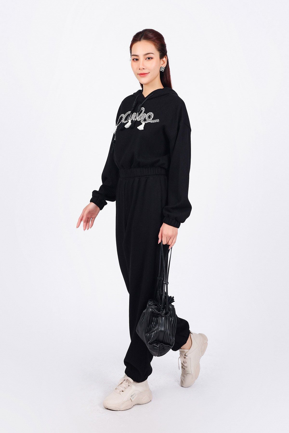 BQD93240 - Quần bộ thể thao vải len dáng suông dài cạp chun bo gấu thời trang - PANTIO