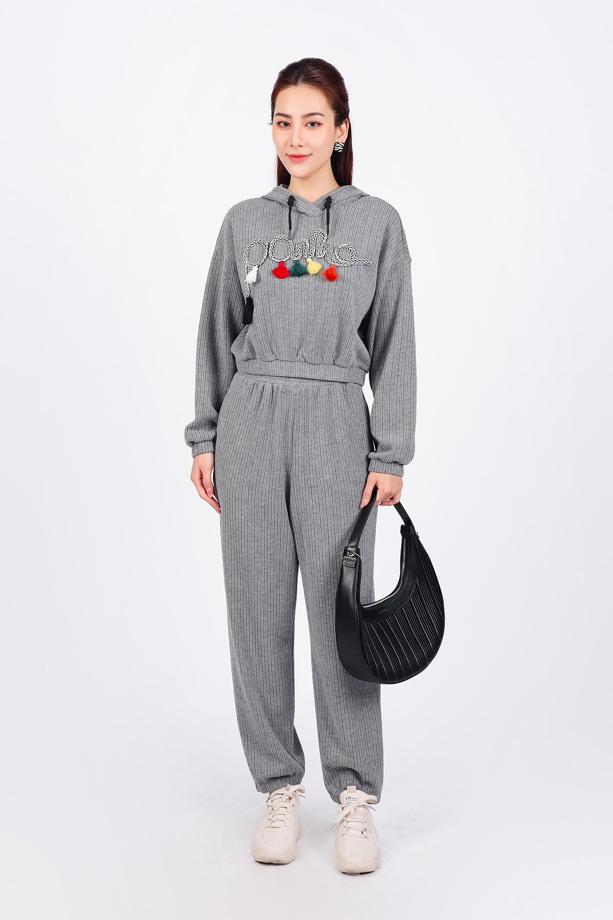 BQD93240 - Quần bộ thể thao vải len dáng suông dài cạp chun bo gấu thời trang - PANTIO