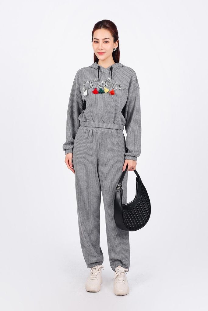 BQD93240 - Quần bộ thể thao vải len dáng suông dài cạp chun bo gấu thời trang - PANTIO