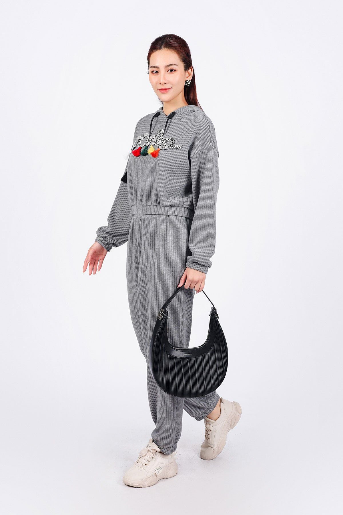 BQD93240 - Quần bộ thể thao vải len dáng suông dài cạp chun bo gấu thời trang - PANTIO