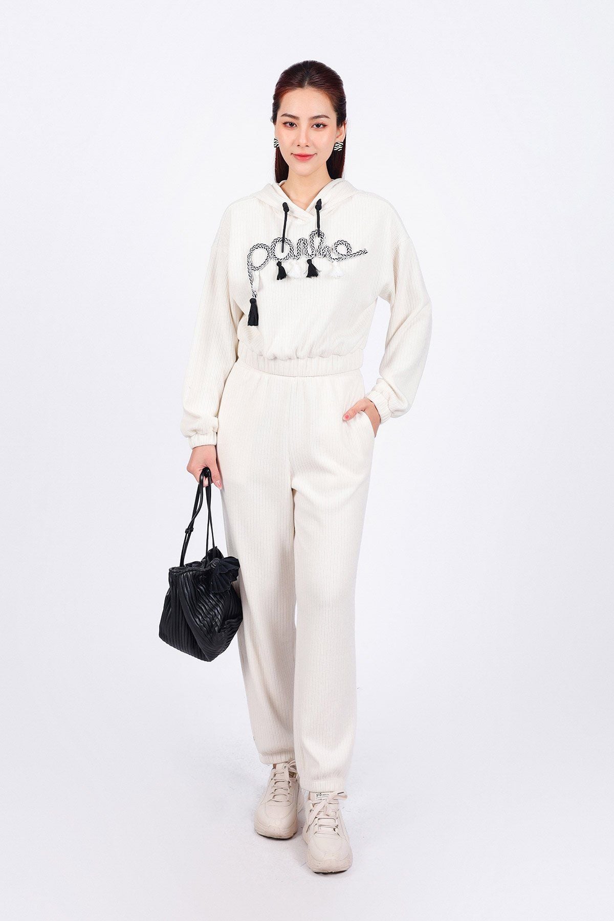 BQD93240 - Quần bộ thể thao vải len dáng suông dài cạp chun bo gấu thời trang - PANTIO