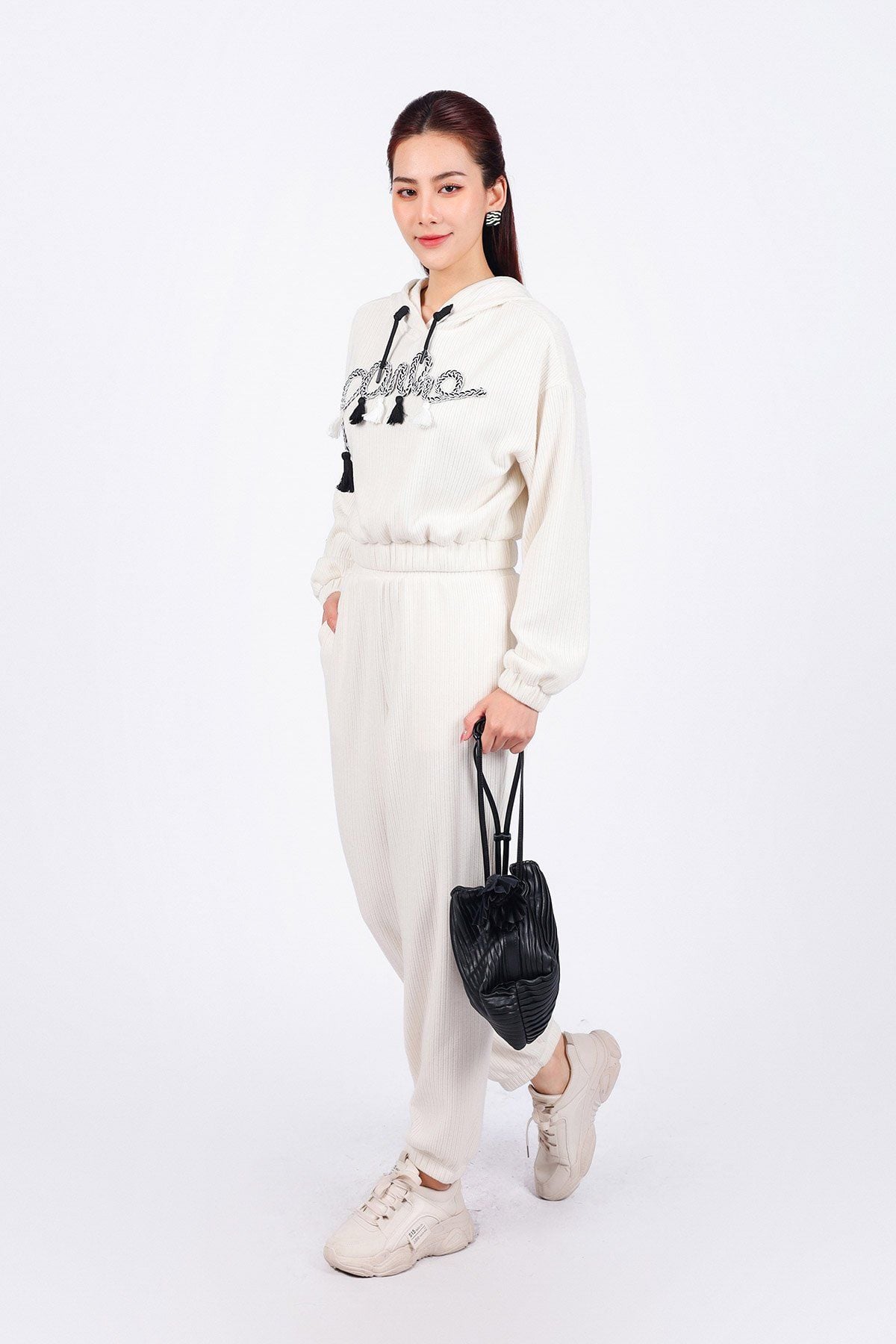 BQD93240 - Quần bộ thể thao vải len dáng suông dài cạp chun bo gấu thời trang - PANTIO