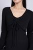 BAT93249 - Áo khoác mỏng vải thô chun co giãn dáng croptop cổ chữ V xoắn ngực thắt dây nơ - PANTIO