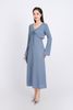 BAT93249 - Áo khoác mỏng vải thô chun co giãn dáng croptop cổ chữ V xoắn ngực thắt dây nơ - PANTIO