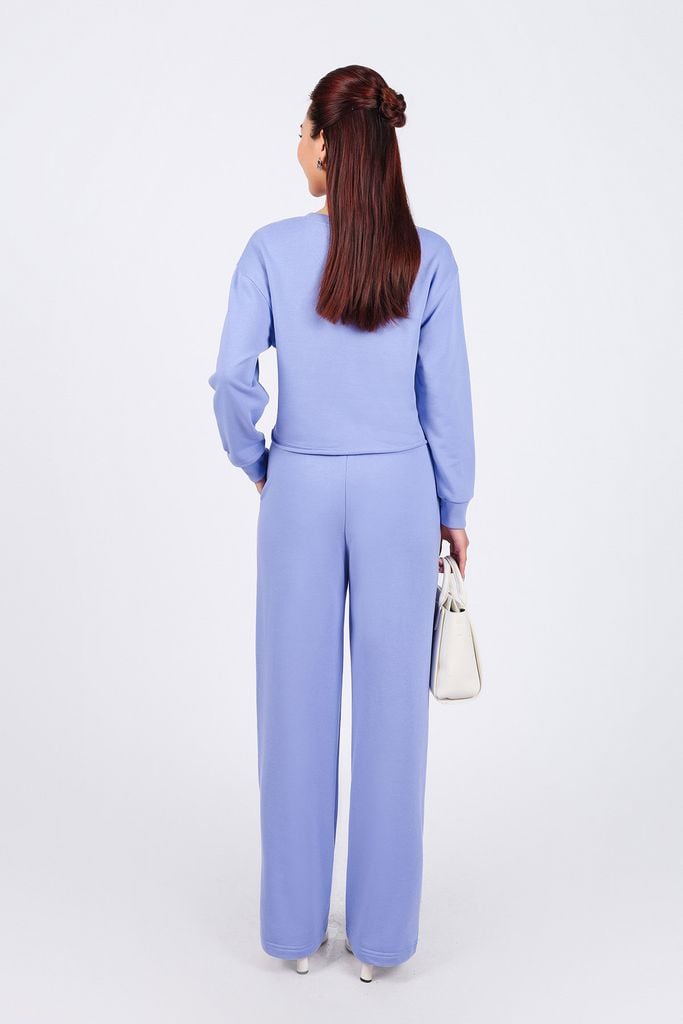 BAT93250 - Áo bộ thể thao vải cotton dáng lửng cổ tròn tay dài thân áo in hoạ tiết thời trang - PANTIO