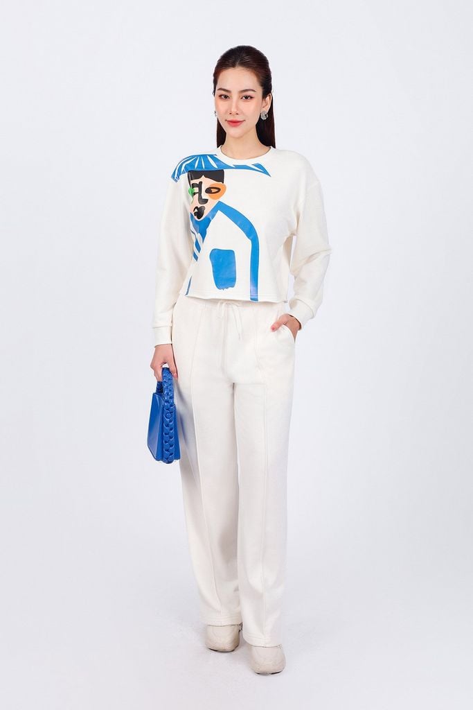 BQT93250 - Quần bộ thể thao vải cotton dáng suông cạp chun co giãn thân quần phối đường gân trang trí - PANTIO