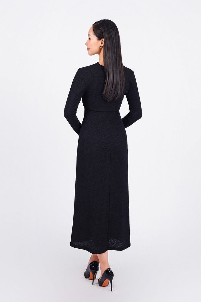 BAT93271 - Áo khoác mỏng vải thô chun co giãn dáng croptop cổ chữ V thắt dây nơ - PANTIO