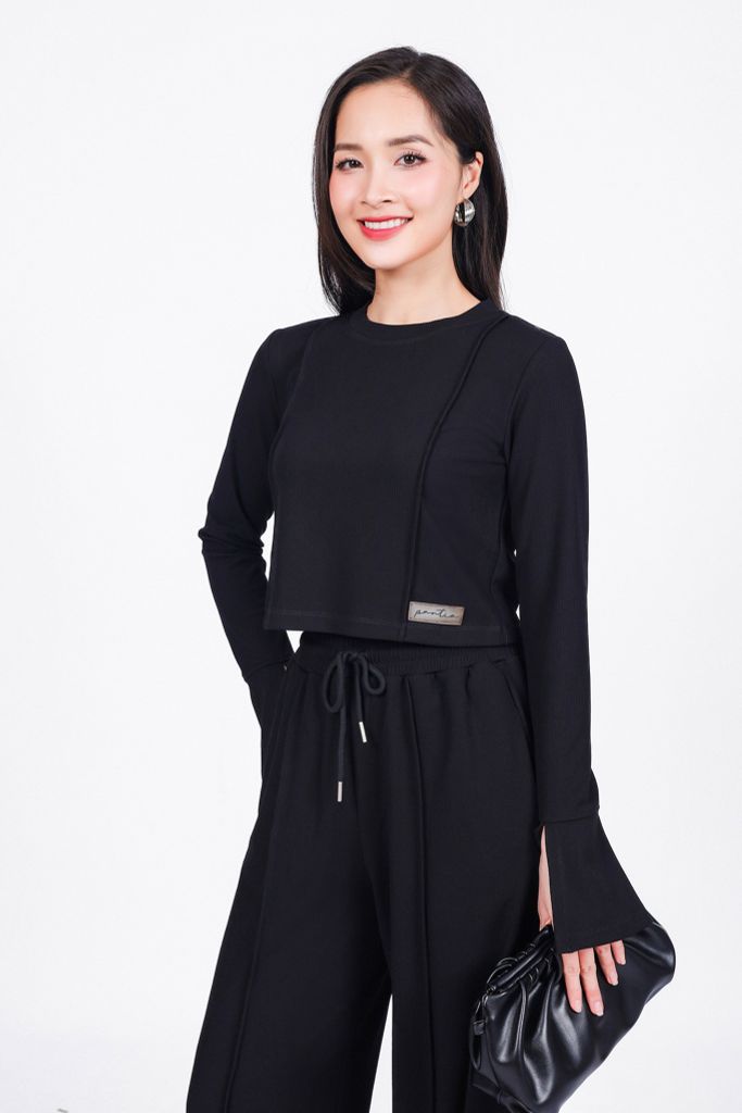 BQD93296 - Quần bộ thể thao dáng suông ống đứng cạp chun phối dây thắt tạo kiểu - PANTIO