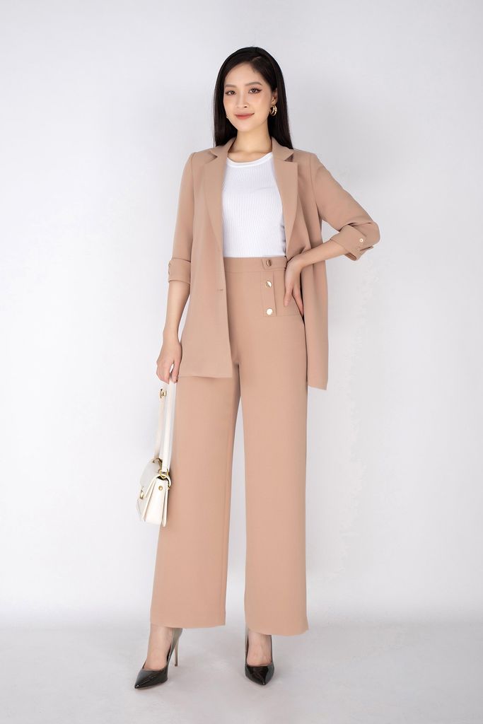 BAV12577 - Áo vest nữ chất liệu vải phi cát dáng suông tay lỡ - PANTIO