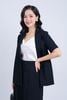 BAV33096 - Áo Vest công sở vải tuyp xy dáng suông cổ hai ve tay cộc sau lưng xẻ tà tạo kiểu - PANTIO