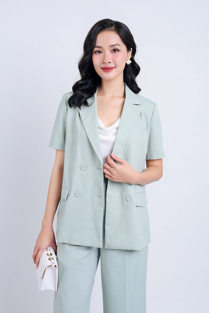 BQD33096 - Quần công sở vải tuyp xy dáng suông dài ống rộng khoá thân trước - PANTIO
