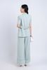 BAV33096 - Áo Vest công sở vải tuyp xy dáng suông cổ hai ve tay cộc sau lưng xẻ tà tạo kiểu - PANTIO