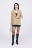 BAV53122 - Áo vest công sở vải tuyp xy dáng suông cổ hai ve thân áo phối khóa kim loại tạo kiểu - PANTIO