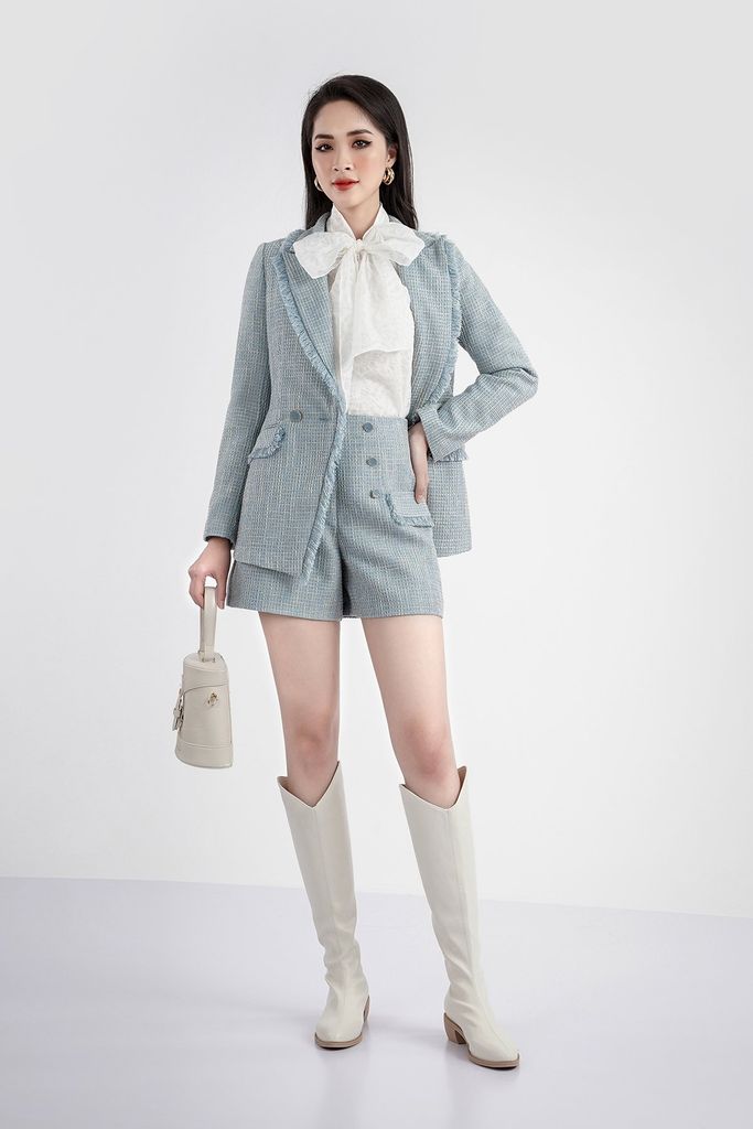 Áo vest nữ chất liệu dạ viền tua rua BAV72503 - PANTIO