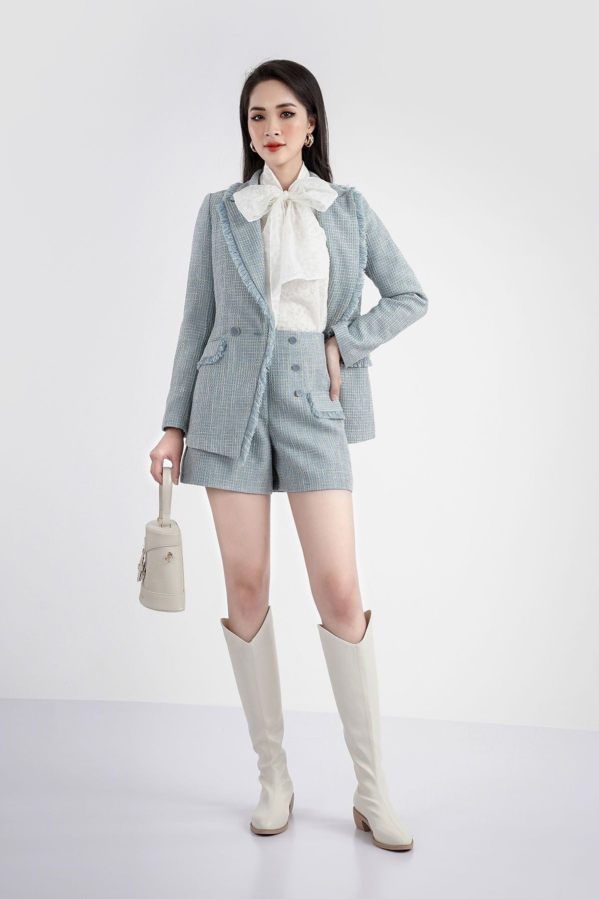 Áo vest nữ chất liệu dạ viền tua rua BAV72503 - PANTIO