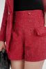 Quần ngắn chất liệu dạ tweed cạp cao BQN72503 - PANTIO