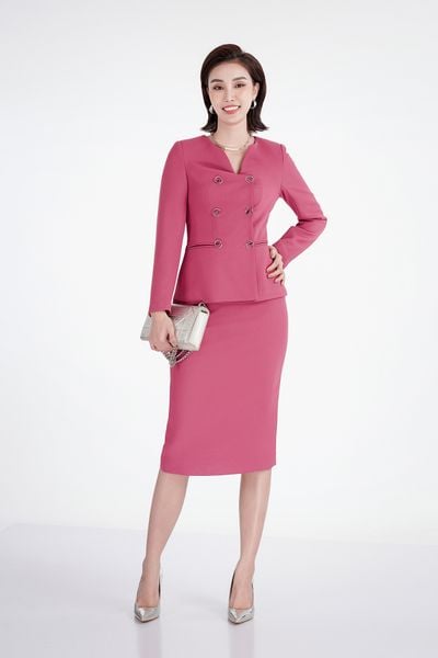 BAV72522 - Áo vest nữ chất liệu thô dày, cổ cách điệu - PANTIO