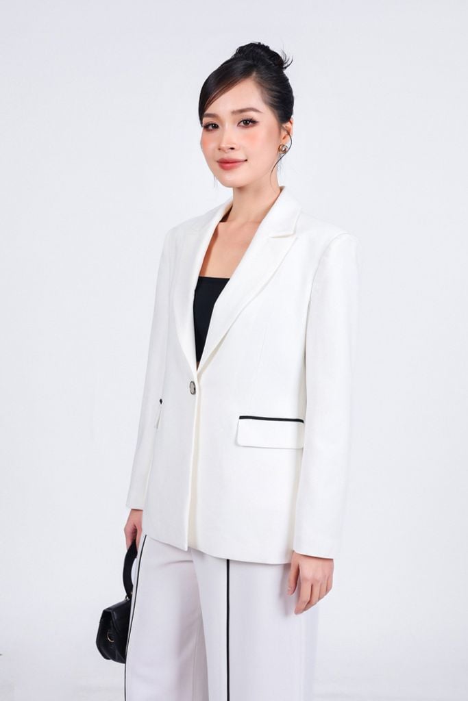 BQD73170 - Quần dài công sở vải tuyp xy dáng suông ống đứng hoạ tiết đường kẻ tạo kiểu - PANTIO