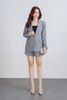 BAV73179 - Áo khoác vest công sở vải thô dáng suông cổ hai ve thân áo đính nắp túi ốp - PANTIO