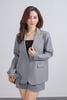 BAV73179 - Áo khoác vest công sở vải thô dáng suông cổ hai ve thân áo đính nắp túi ốp - PANTIO