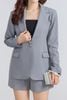 BAV73179 - Áo khoác vest công sở vải thô dáng suông cổ hai ve thân áo đính nắp túi ốp - PANTIO