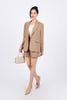 BAV73179 - Áo khoác vest công sở vải thô dáng suông cổ hai ve thân áo đính nắp túi ốp - PANTIO