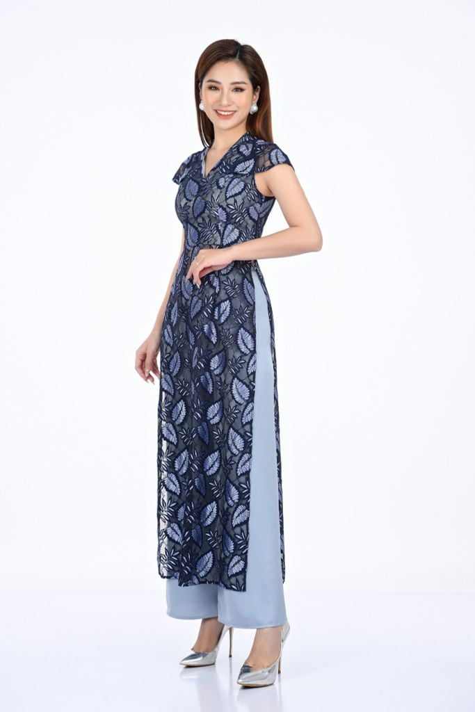 BDQ10072 - Quần dài truyền thống vải lụa dáng suông ống rộng cạp liền - PANTIO