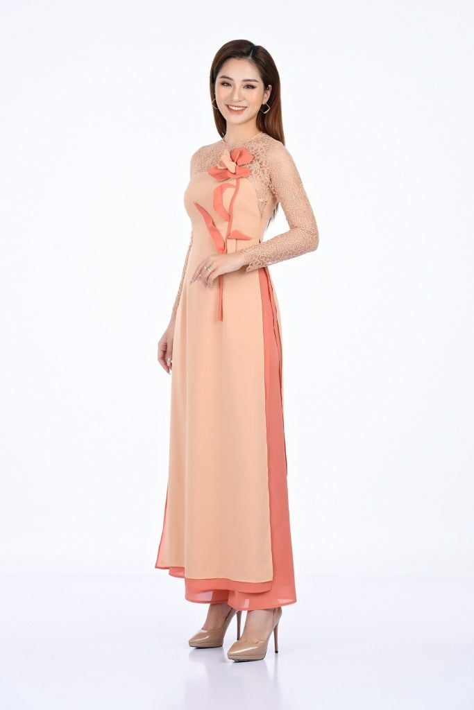 BDQ10075 - Quần áo dài vải phi cát dáng suông khoá thân trước