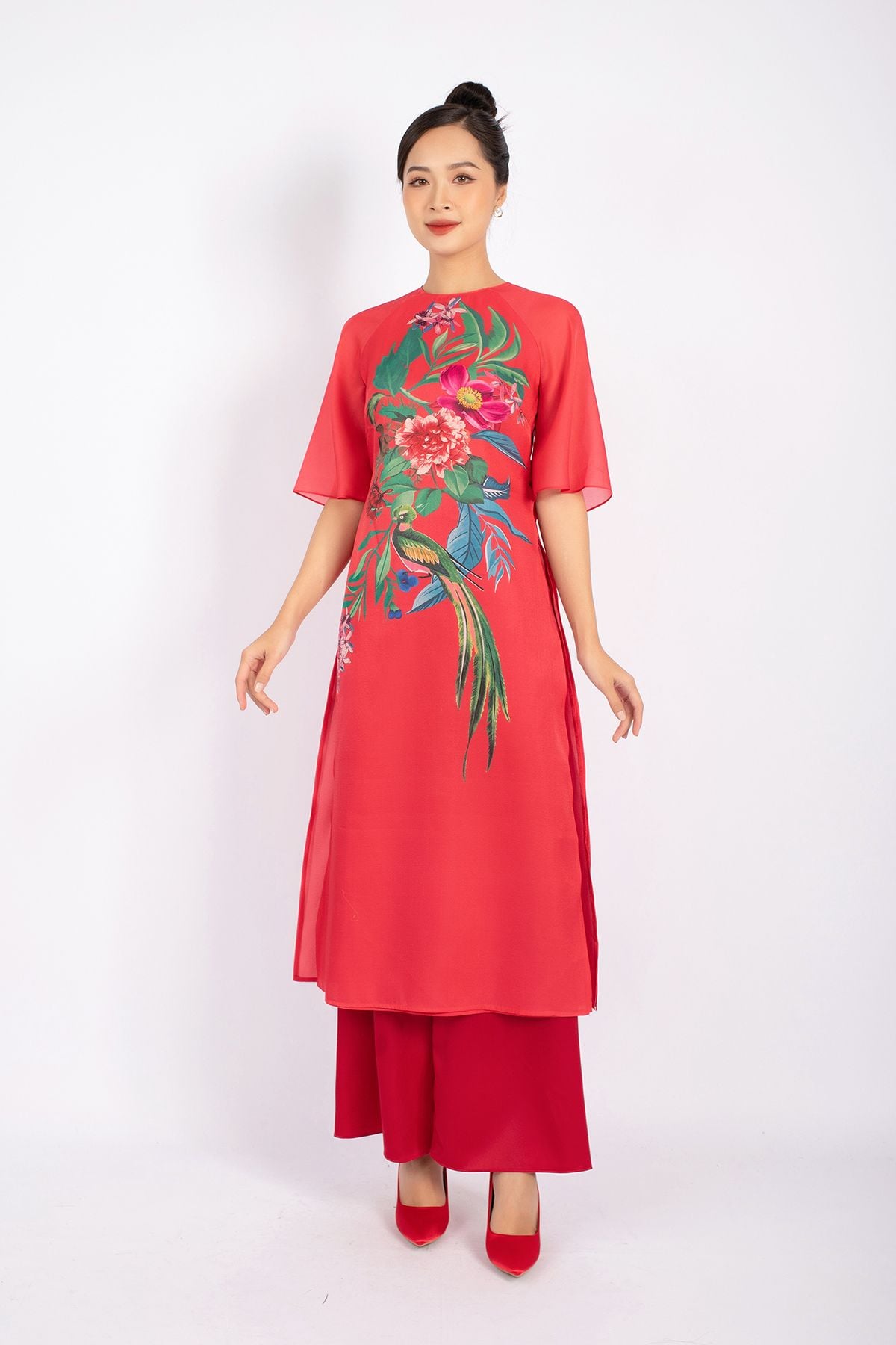 BDQ50086 - Quần áo dài vải lụa dáng đứng ống rộng khóa thân trước thân sau có chun co dãn - PANTIO