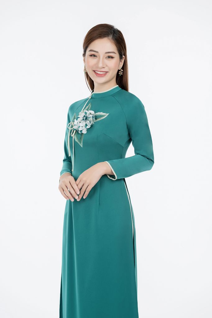 BDQ50050 - Quần dài truyền thống vải lụa dáng suông ống rộng cạp liền
