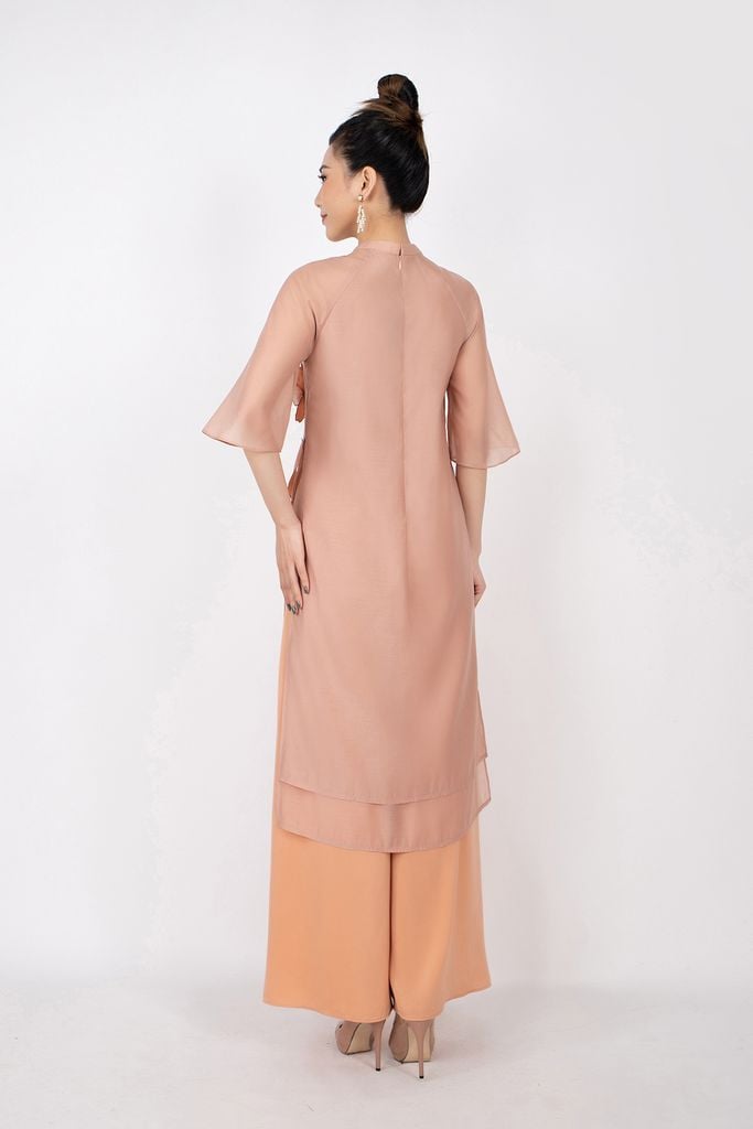 BDQ50085 - Quần áo dài vải lụa dáng đứng ống rộng khóa thân trước thân sau có chun co dãn