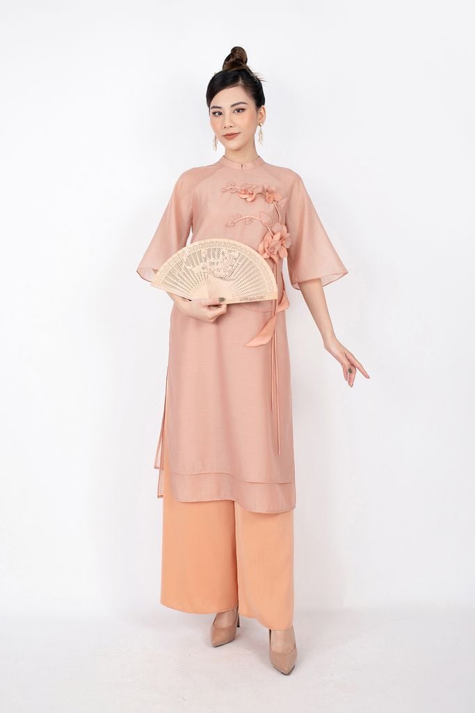 BDQ50085 - Quần áo dài vải lụa dáng đứng ống rộng khóa thân trước thân sau có chun co dãn