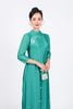 BDA50156 - Áo dài truyền thống vải tơ dáng ôm hai tà cổ tàu tay dài thân áo đính ngọc tạo kiểu - PANTIO