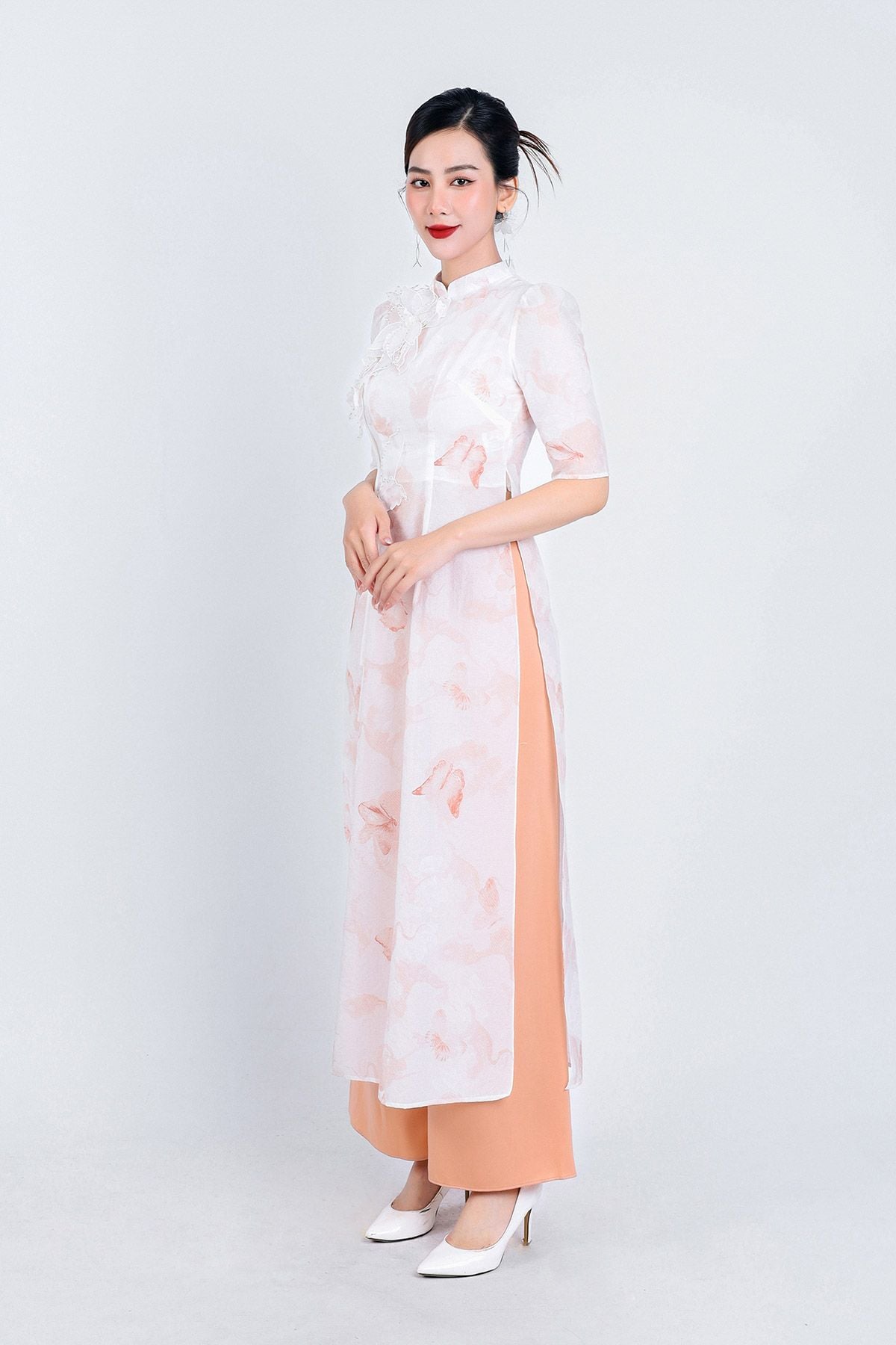 BDQ50085 - Quần áo dài vải lụa dáng đứng ống rộng khóa thân trước thân sau có chun co dãn