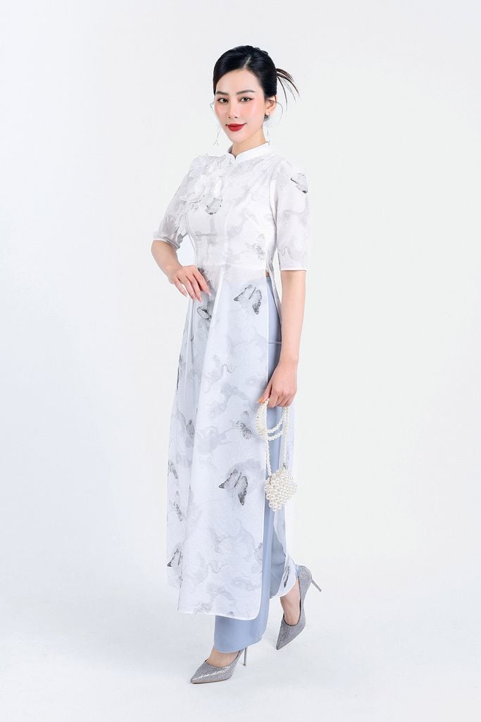 BDQ10072 - Quần dài truyền thống vải lụa dáng suông ống rộng cạp liền - PANTIO