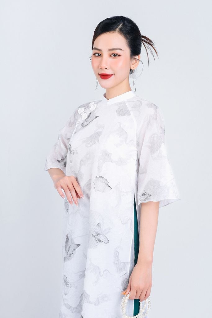 BDQ50087 - Quần dài truyền thống vải lụa dáng suông ống rộng cạp liền - PANTIO