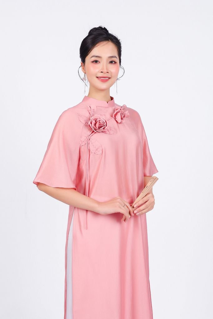 BDQ50160 - Quần áo dài truyền thống vải lụa dày dáng suông dài ống rộng khóa kéo trước cạp sau pha chun co giãn - PANTIO