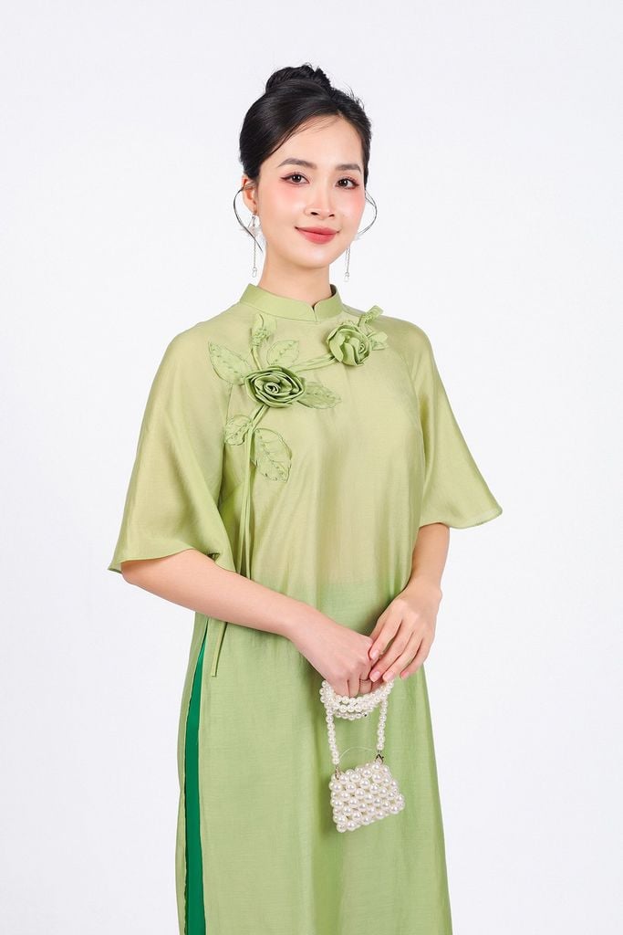 BDQ50160 - Quần áo dài truyền thống vải lụa dày dáng suông dài ống rộng khóa kéo trước cạp sau pha chun co giãn - PANTIO