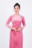 BDA90169 - Áo dài truyền thống vải nhung dáng ôm cổ tròn thân đính hoa 3D cao cấp - PANTIO