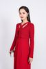 BAT93271 - Áo khoác mỏng vải thô chun co giãn dáng croptop cổ chữ V thắt dây nơ - PANTIO