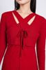 BAT93271 - Áo khoác mỏng vải thô chun co giãn dáng croptop cổ chữ V thắt dây nơ - PANTIO