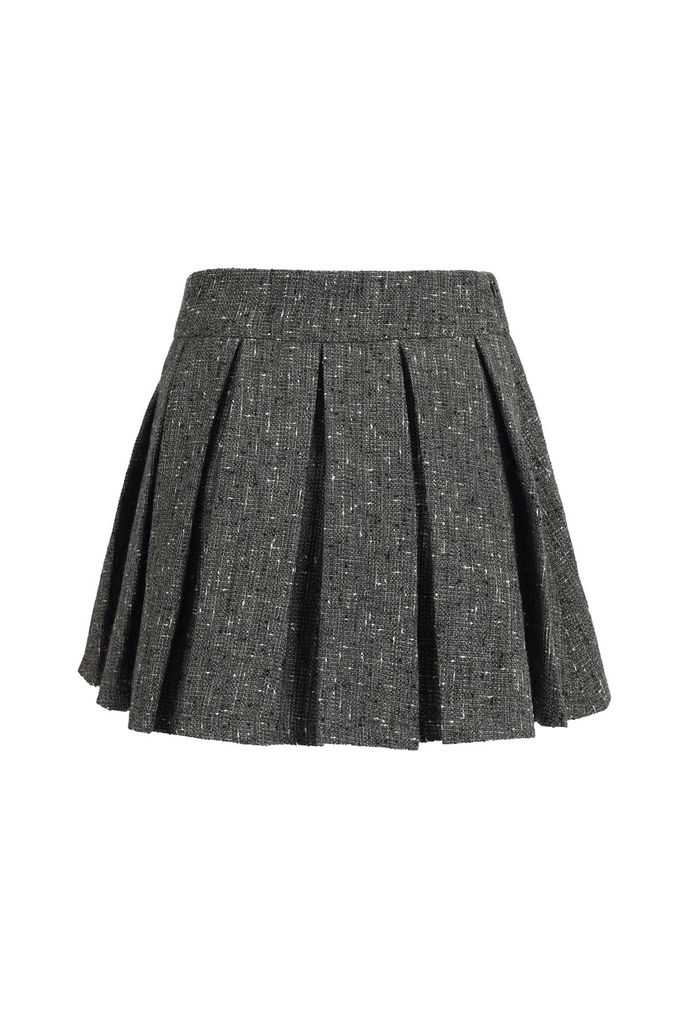 BJN93406 - Chân váy dáng xòe ngắn, cạp rời, xếp ly to, khóa sườn - JAN.