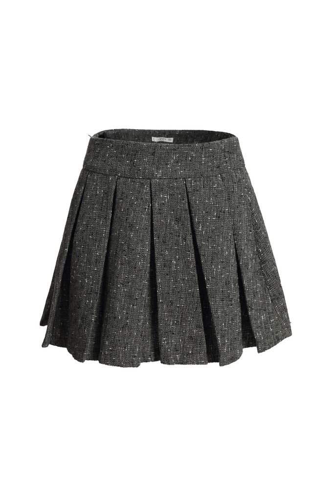 BJN93406 - Chân váy dáng xòe ngắn, cạp rời, xếp ly to, khóa sườn - JAN.