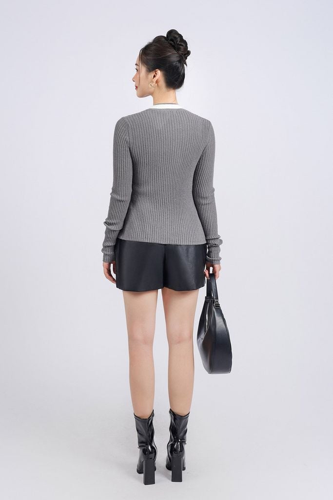 BKL415 - Áo khoác len thời trang cao cấp dáng ôm cài khuy thân trước - PANTIO